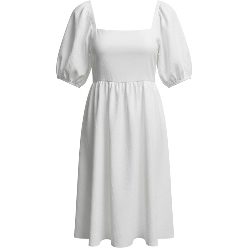 Draper James Magnolia White Puff Sleeve Smocked Mini Dress EHMD256 Large